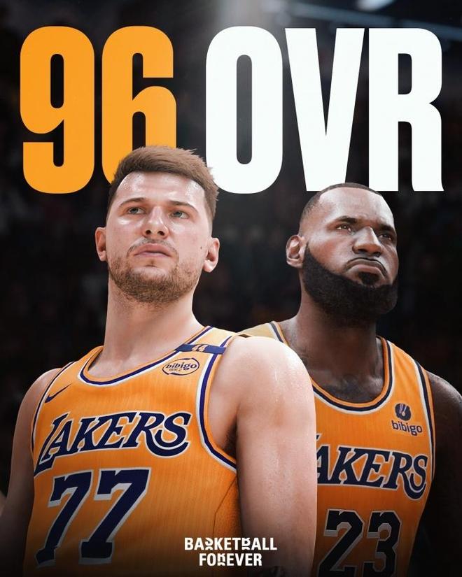 2K26湖人队能力值揭秘：东契奇詹姆斯并列96，艾顿83，布朗尼68