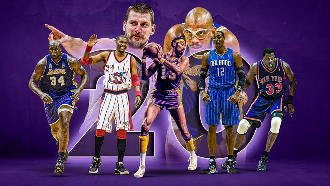 美媒评选NBA历史20大中锋：贾巴尔领跑，奥尼尔第4，约基奇第7